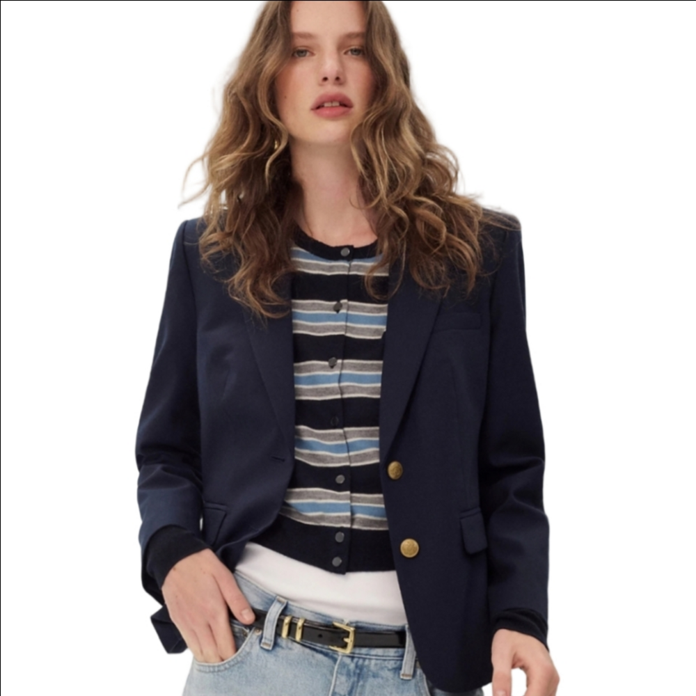 J Crew École blazer in Italian studio wool blend CN806 Size 00 Navy